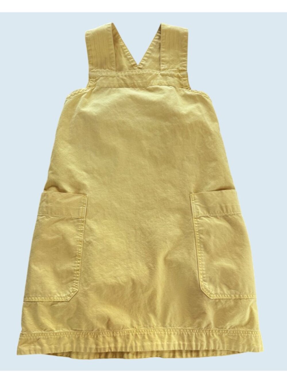 EVERLANE Cross Back Yellow Apron Mini Retro Dress Size Small - Picture 2 of 8
